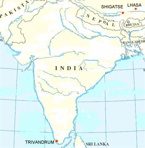 Map India - Tibet